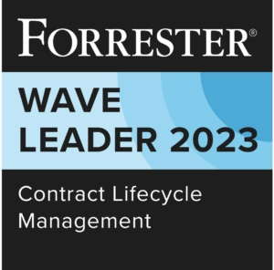 Agiloft Forrester wave badge for contract lifecycle management