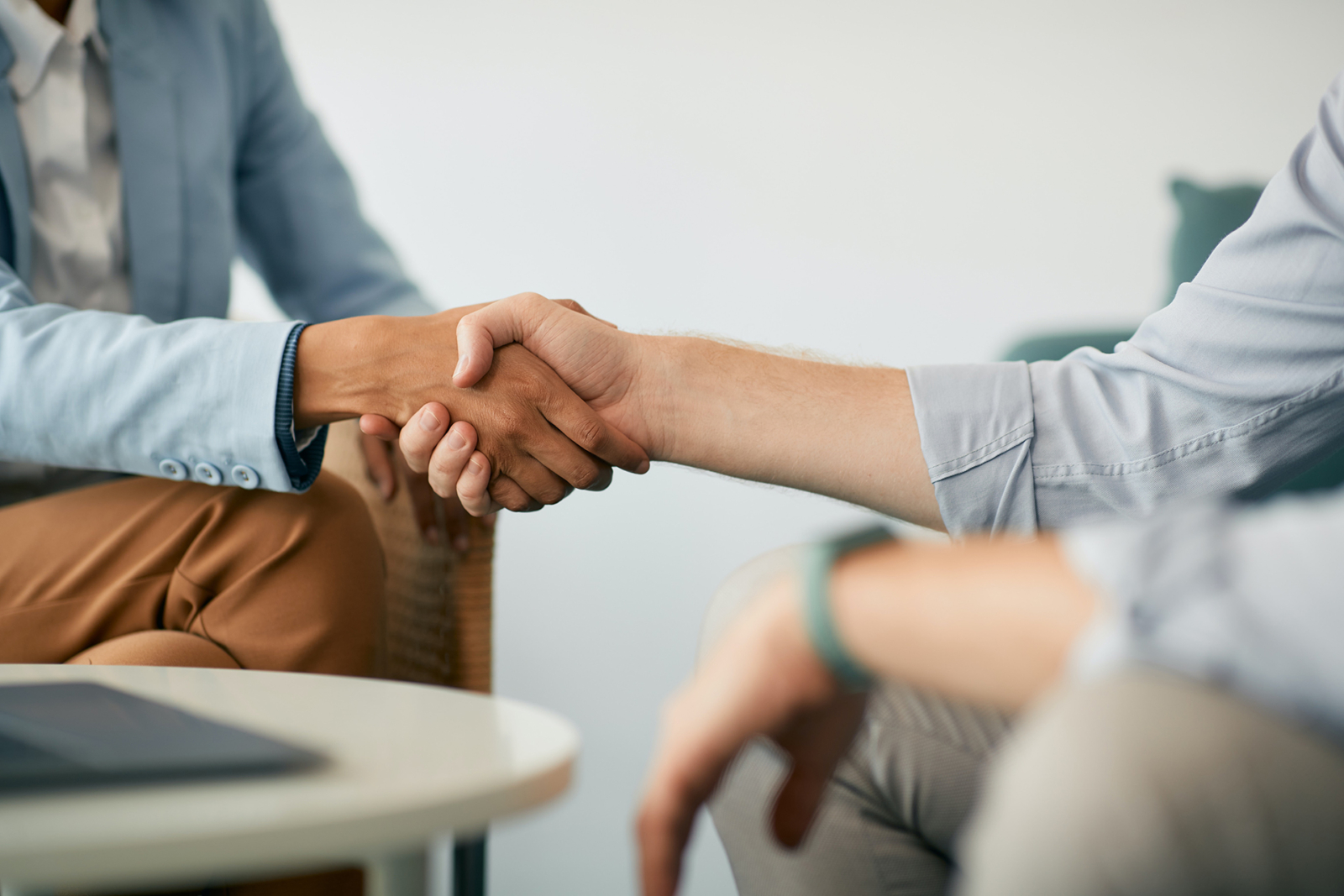 Two people shaking hands